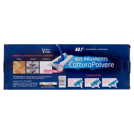 Cattura Polvere Kit Pavimenti 1 Scopa + 8 Ricambi U! Confronta e Risparmia